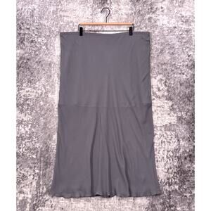 New J Crew Gwyneth Skirt 2X Womens Gray Chiffon Floaty Midi Maxi Slip